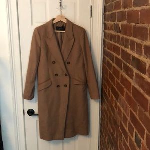 JCrew tan car coat - S